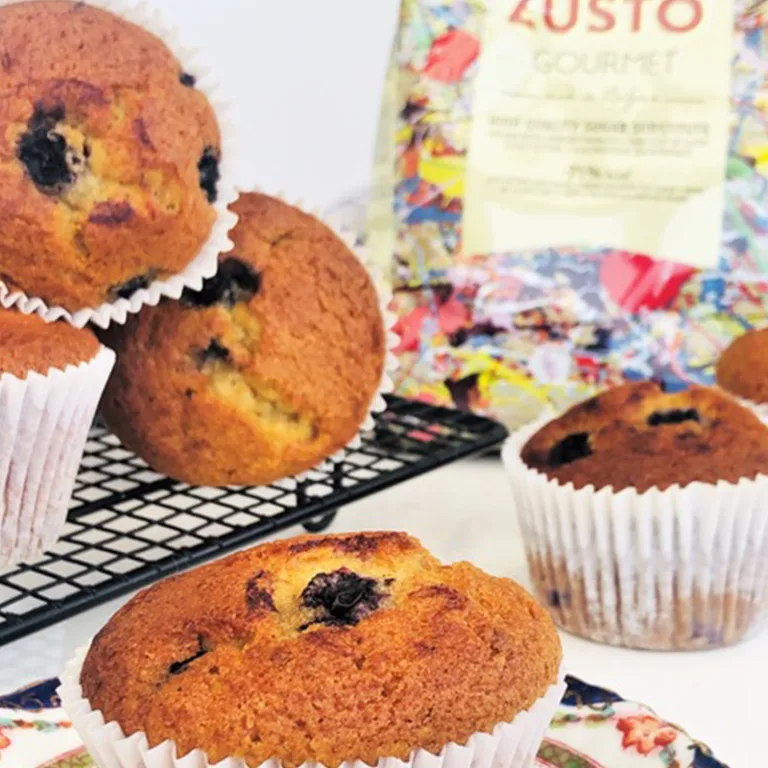 Zùsto Bananenmuffins met bosbessen